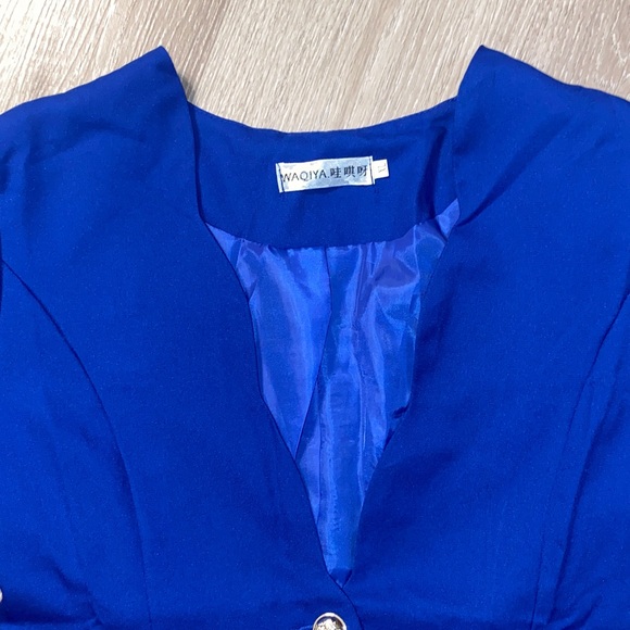 Amazon Waqia Royal Blue Women's Blazer - Picture 4 of 4